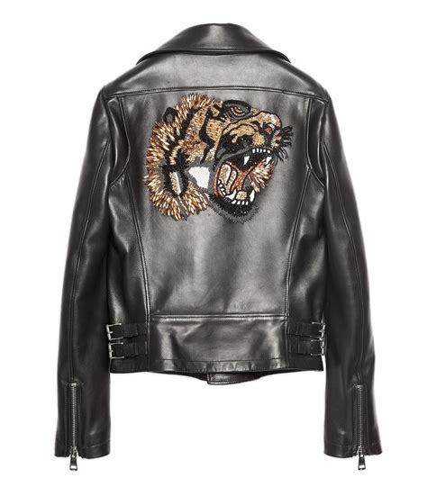 gucci leather jacket tiger|Gucci tiger shopper.